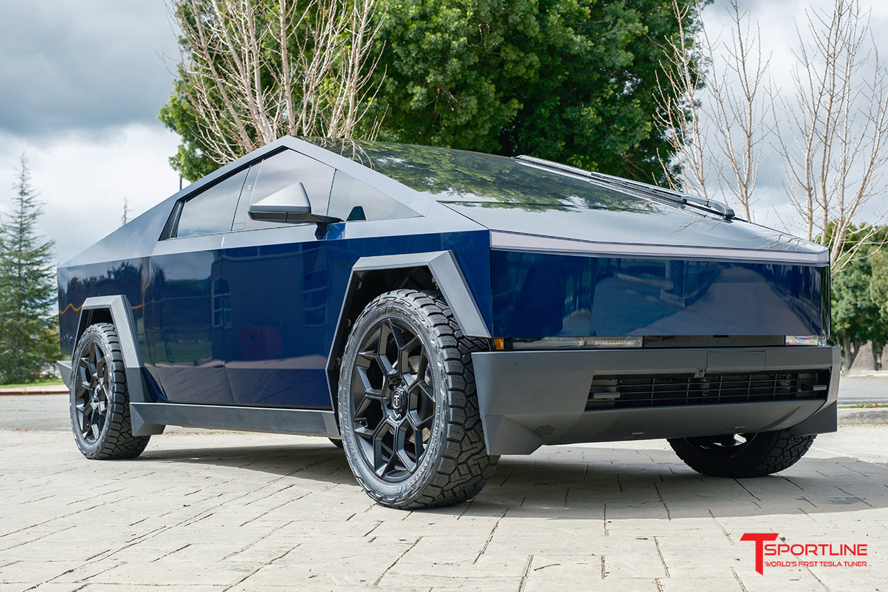 Inozetek Midnight Metallic Blue Cybertruck with CT7 24" Forged Wheels