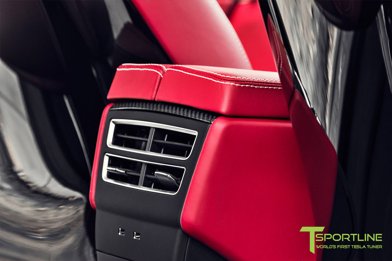 Project TSX7 - Tesla Model X P100D - Custom Bentley Red - Carbon Fiber Dash Kit - Dashboard - Steering Wheel