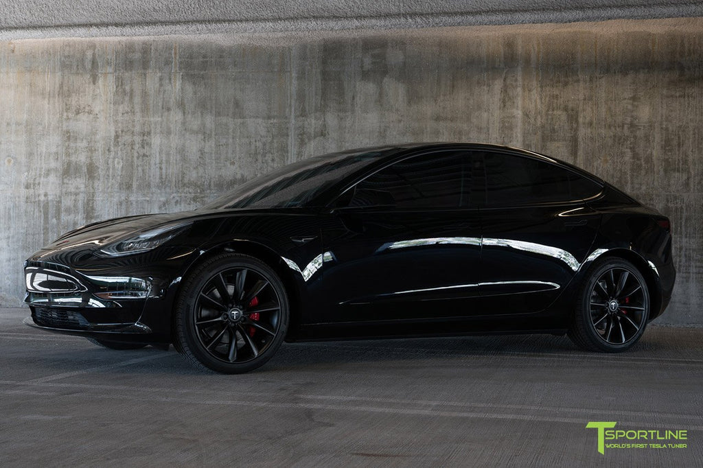 Black Tesla Model 3 - Red Leather Interior