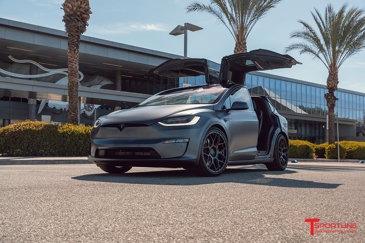 Xpel Stealth Midnight Silver Metallic Tesla Model X with 22" MX117