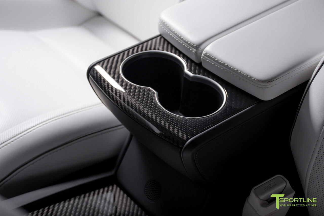 Project TSX8 - Tesla Model X P100D - White Interior - Carbon Fiber Dash Kit - Dashboard - Steering Wheel by T Sportline