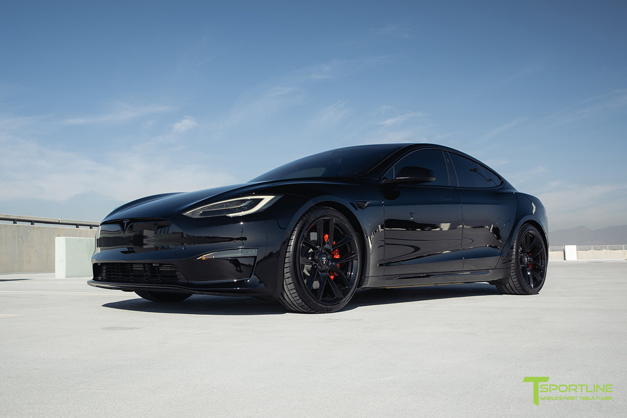 Black Tesla 2021 Model S Plaid with 21" Forged Wheels