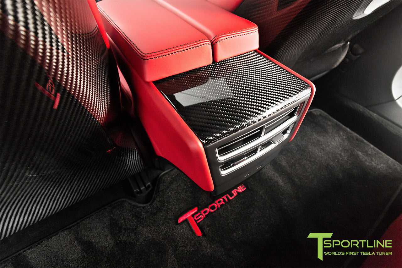 Project TS7 - Tesla Model S P100D - Custom Ferrari Rosso - Carbon Fiber Dash Kit - Dashboard - Steering Wheel
