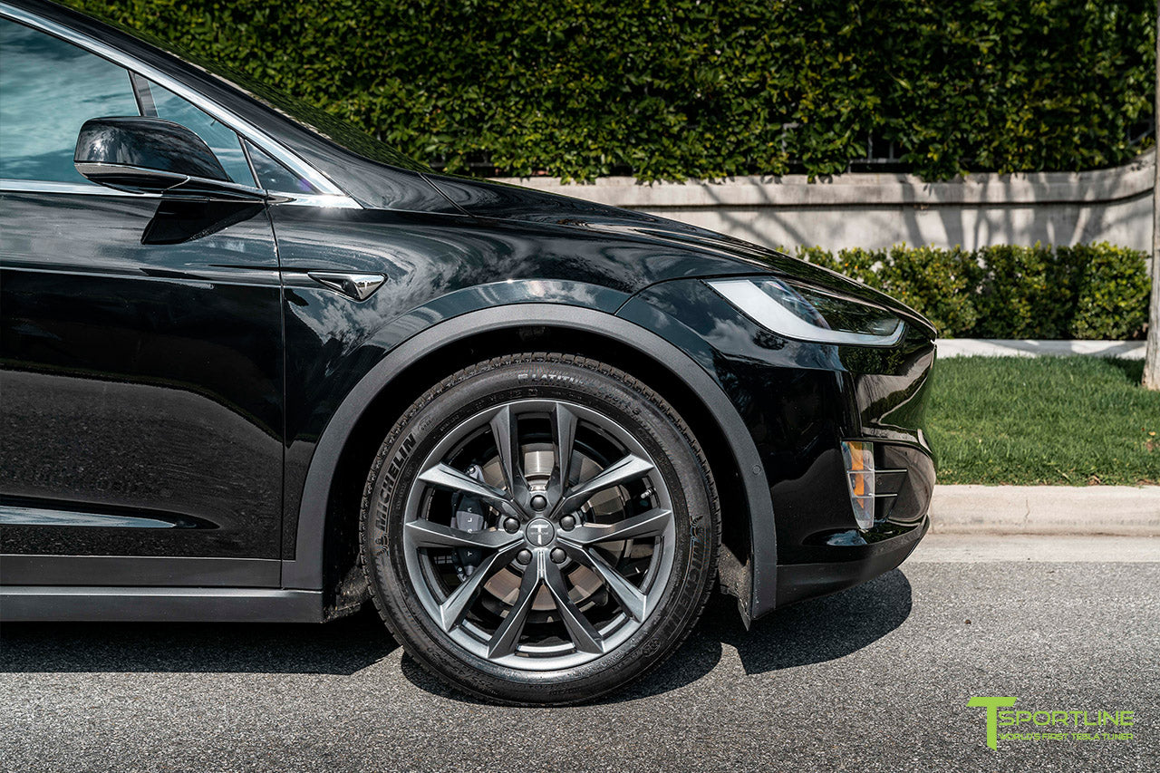 Black Tesla Model X with Space Gray 20" TSS Flow Forged Wheels by T Sportline