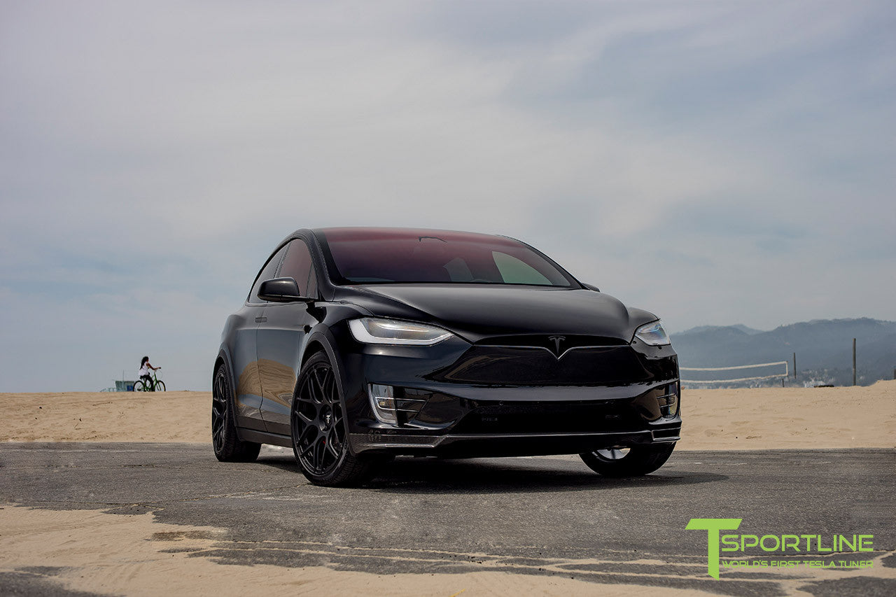 Black Tesla Model X with Matte Black 22 inch MX117 Forged Wheels