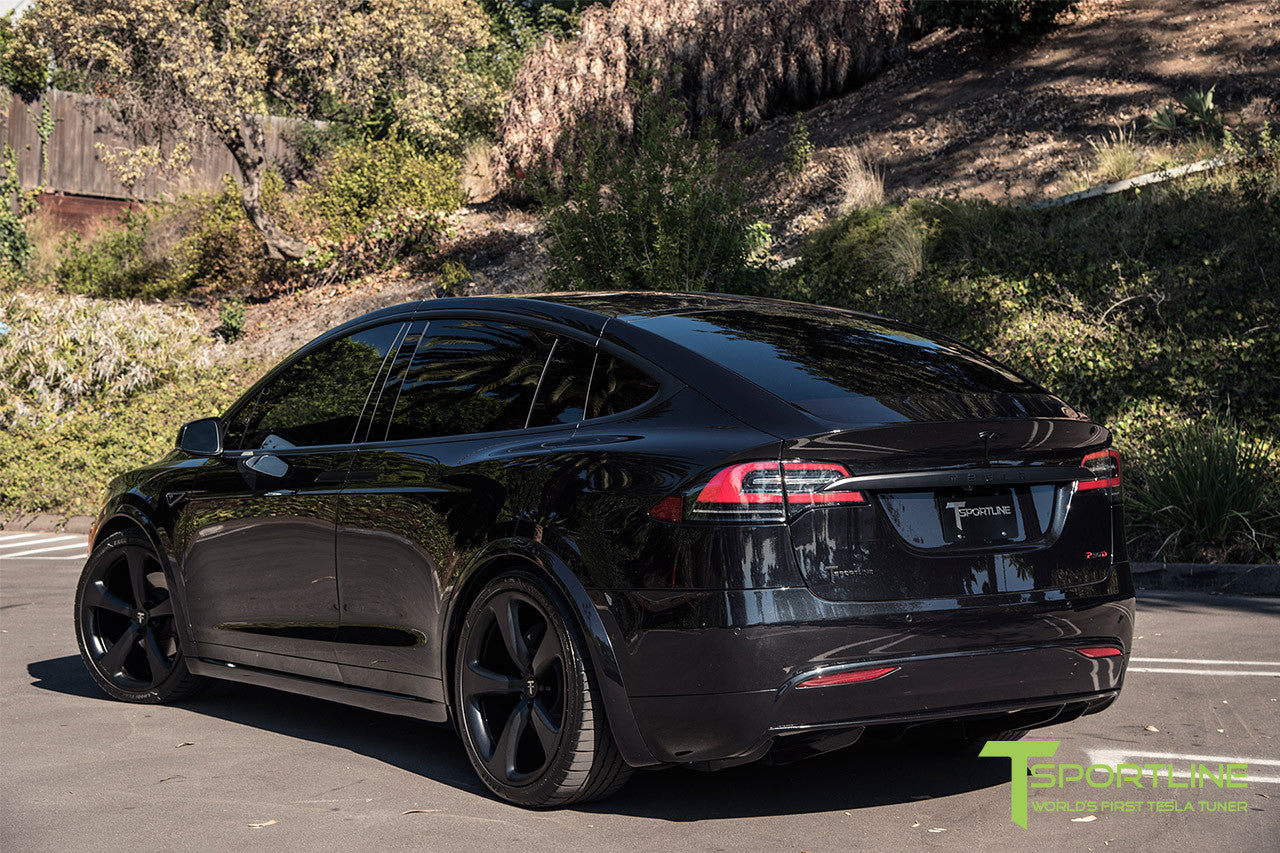 Obsidian Black Tesla Model X with Matte Black 22 inch MX5 Forged Wheels