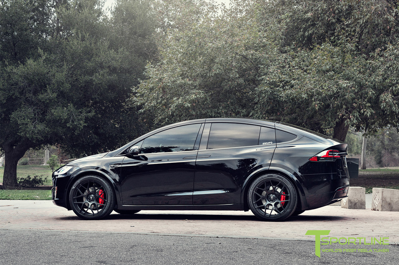 Black Tesla Model X with Matte Black 22 inch MX117 Forged Wheels