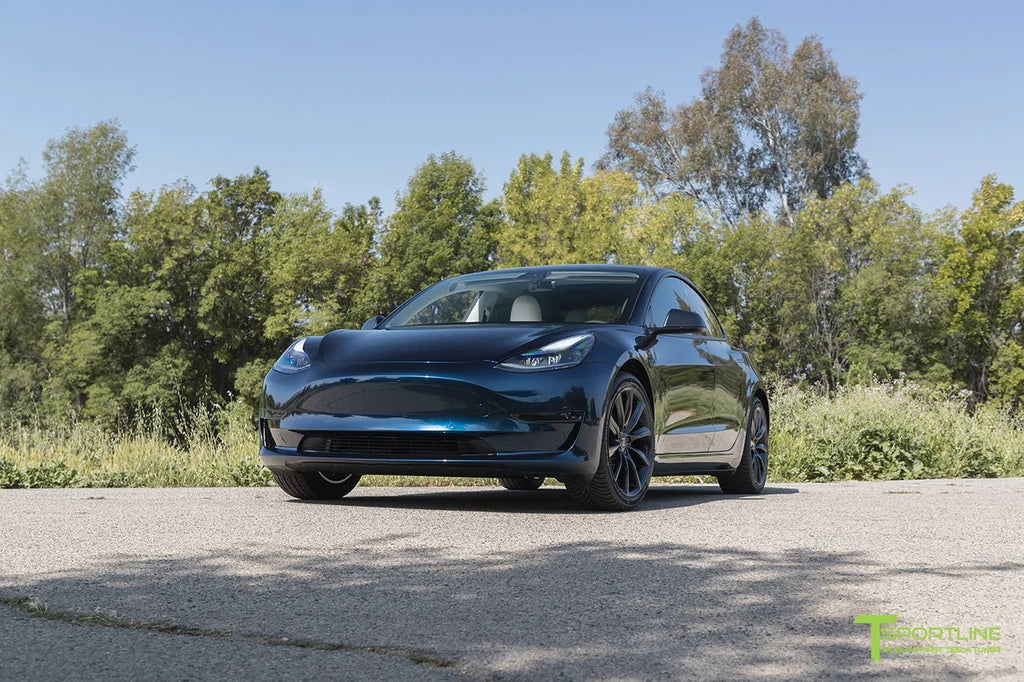 Inozetek Metallic Midnight Blue Tesla Model 3 with 19" TST Flow Forged Wheels