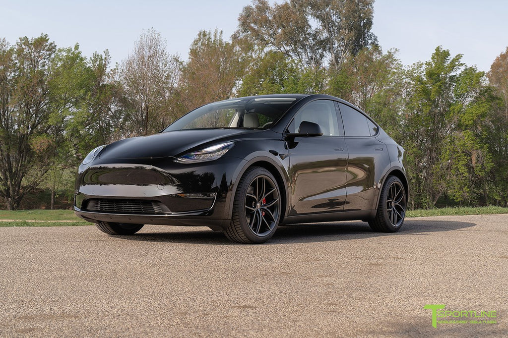 Black Model Y - Gray Leather Interior Upgrade