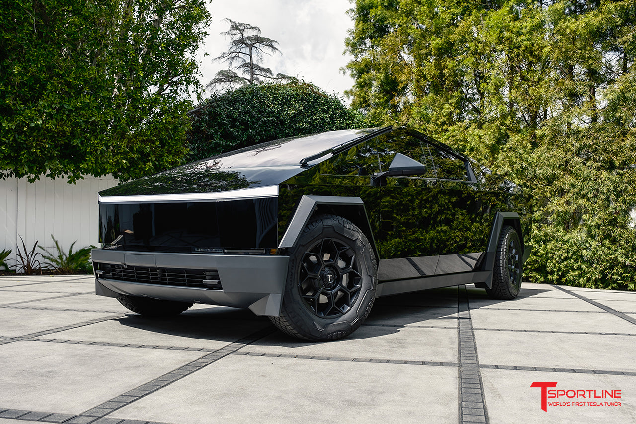 Inozetek Super Gloss Black Out Cybertruck with CT7 20" Wheels