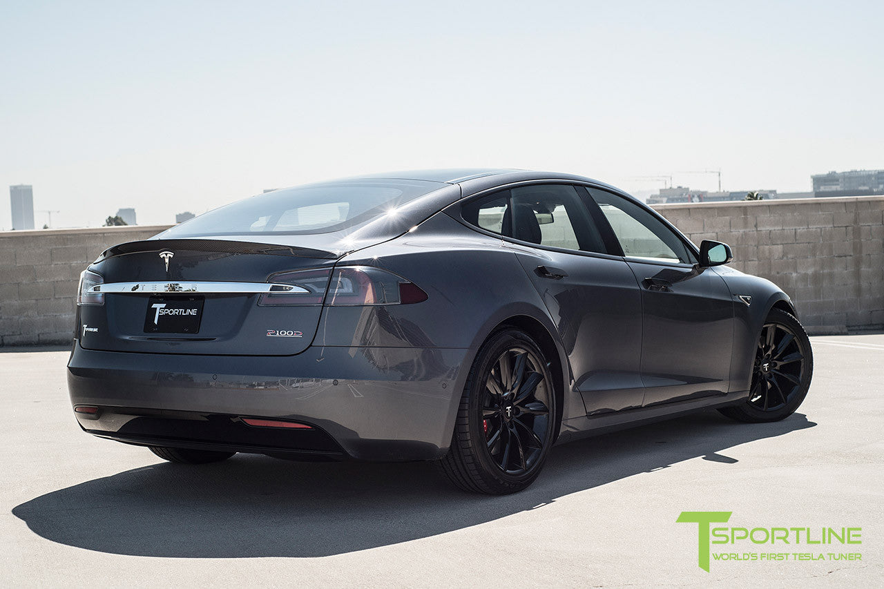 Midnight Silver Metallic Model S 2.0 with 19" TST Tesla Wheel in Gloss Black