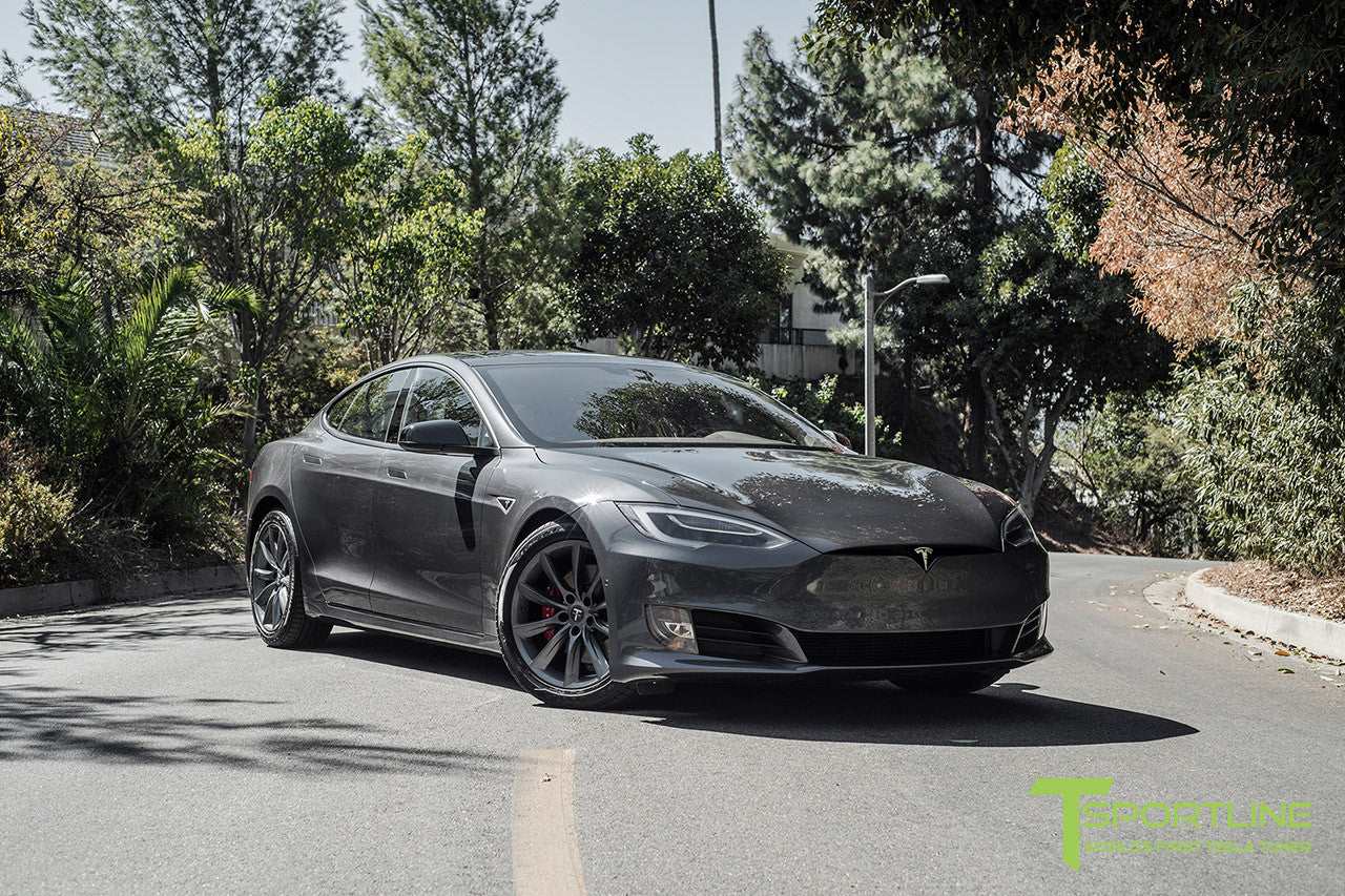 Midnight Silver Metallic Model S 2.0 with 19" TST Tesla Wheel in Metallic Grey