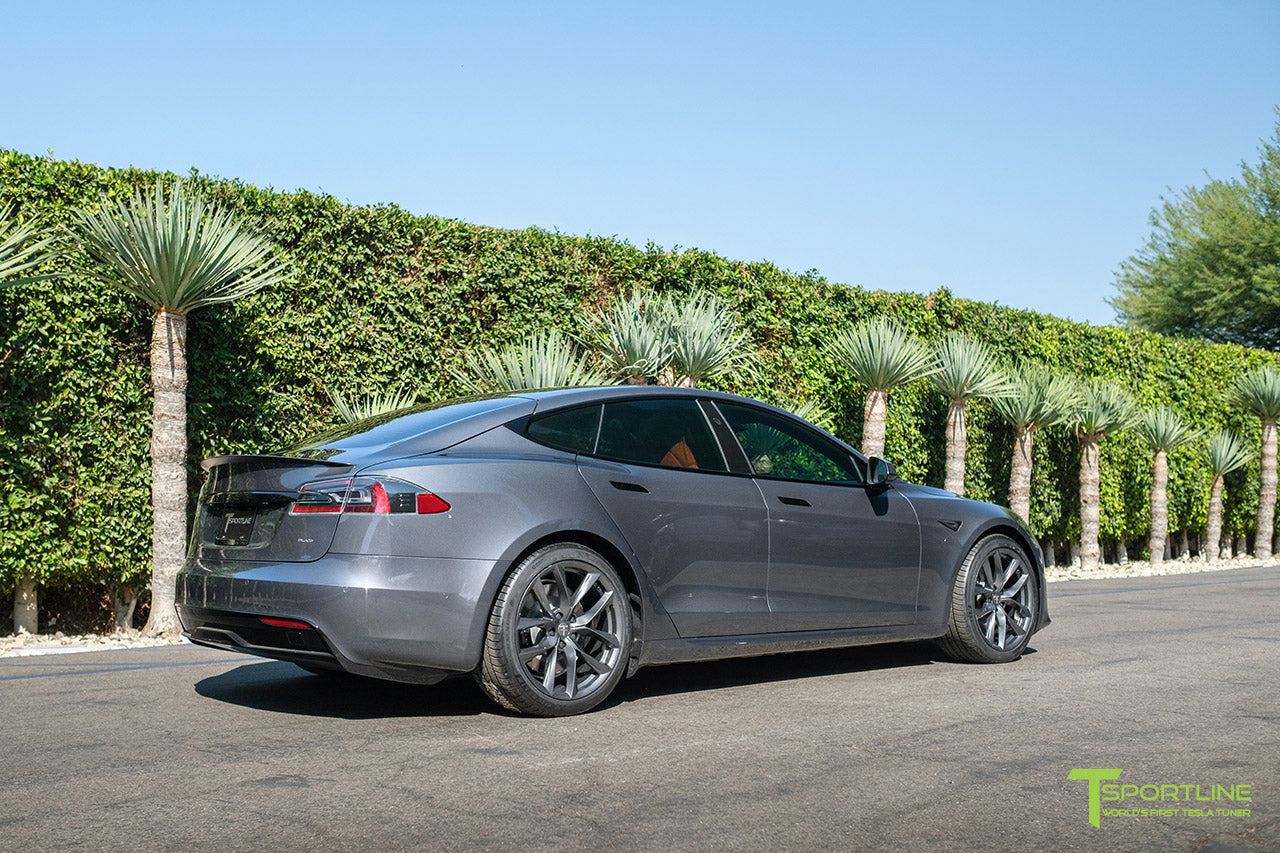 Midnight Silver Metallic Tesla Model S Long Range & Plaid with Space Gray 20" TSS Tesla Aftermarket Wheels