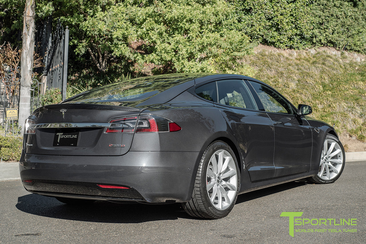 Midnight Silver Metallic Model S 2.0 with 20" TST Tesla Wheel in Brilliant Silver