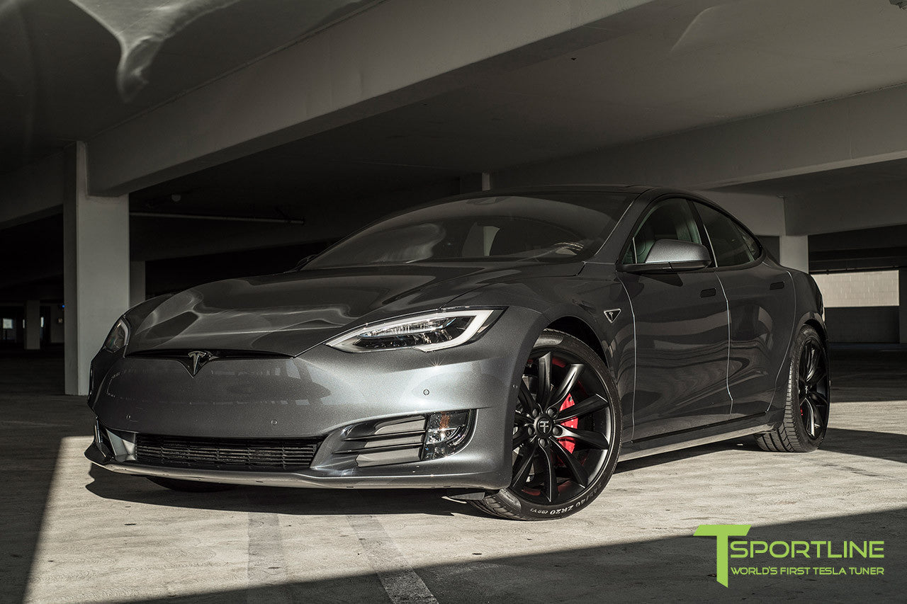Midnight Silver Metallic Model S 2.0 with 20" TST Tesla Wheel in Matte Black