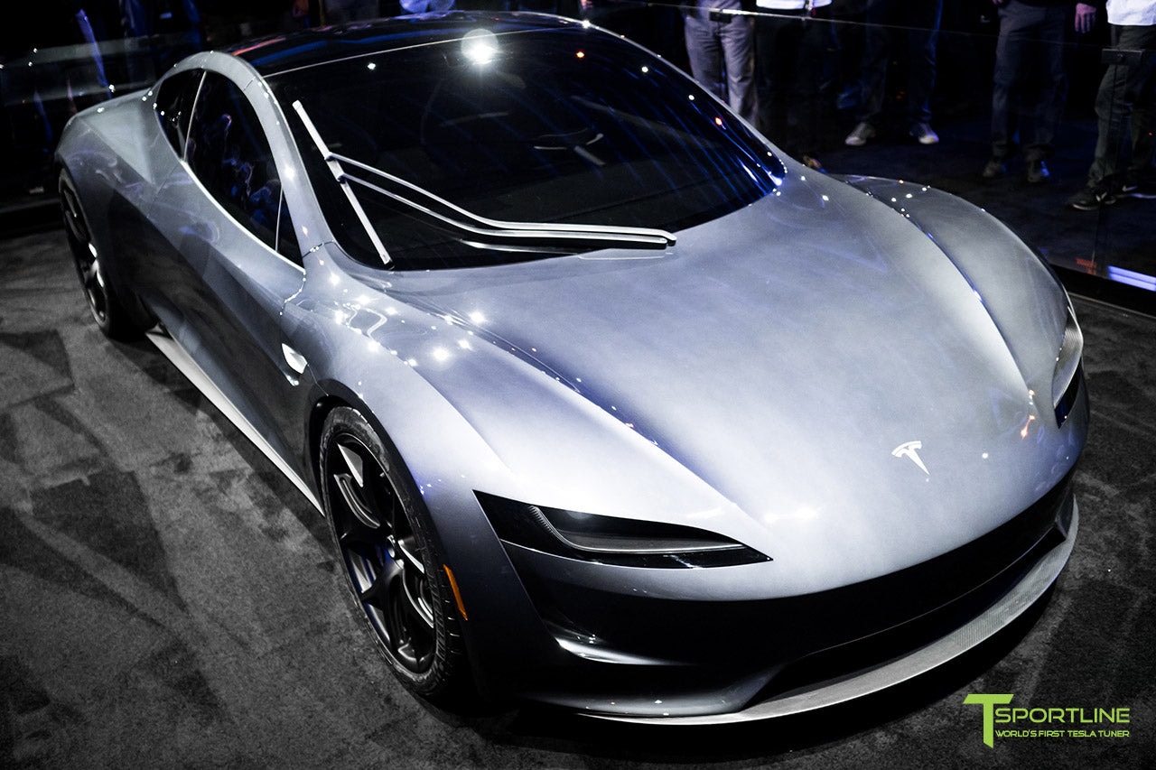 Tesla Roadster Unveiling Photos in Red Multi-Coat and Midnight Silver Metallic with Interior by T Sportline