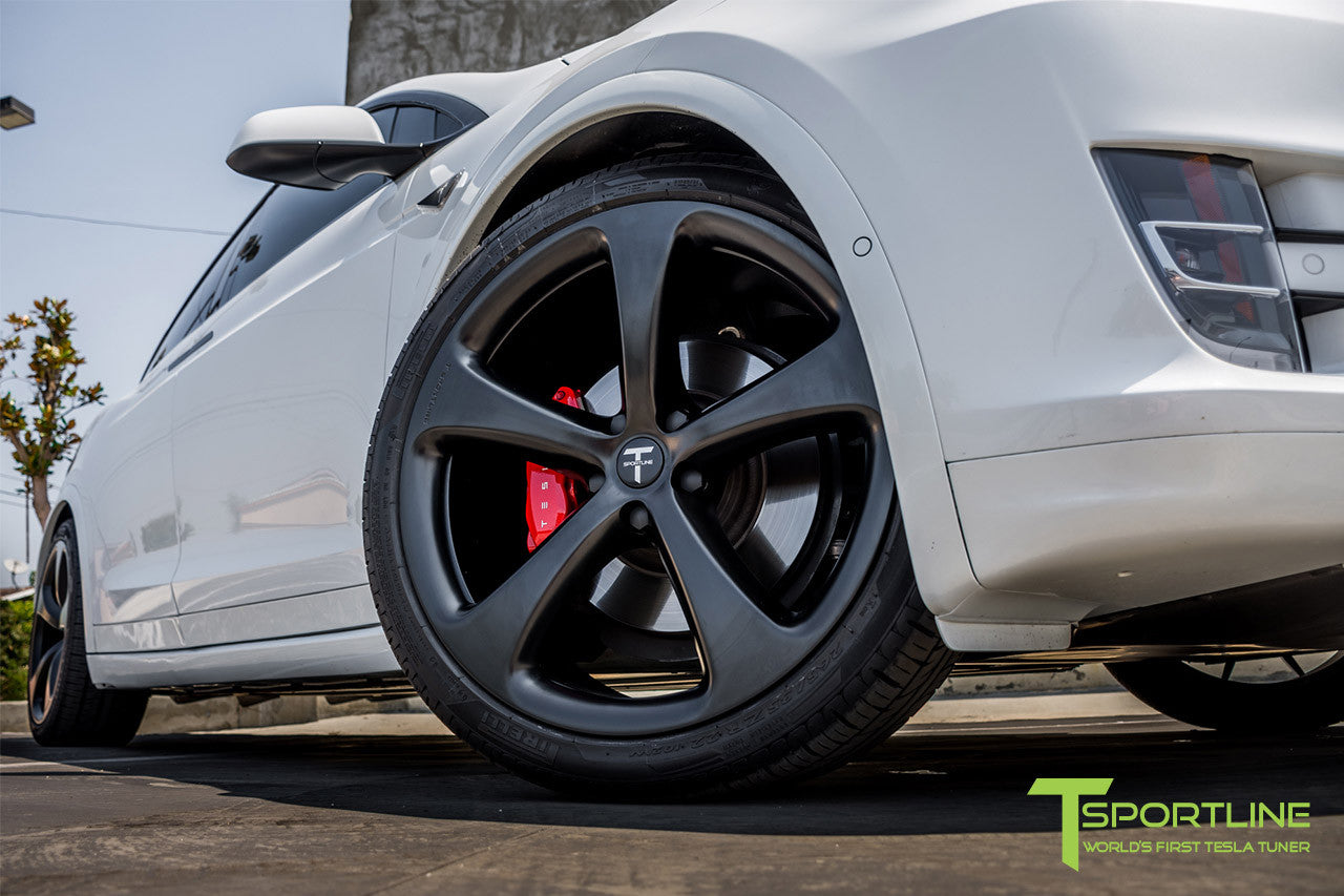 2016 Tesla Model X 90D Ludicrous - White Interior - 22 inch MX5 Forged Wheels Matte Black