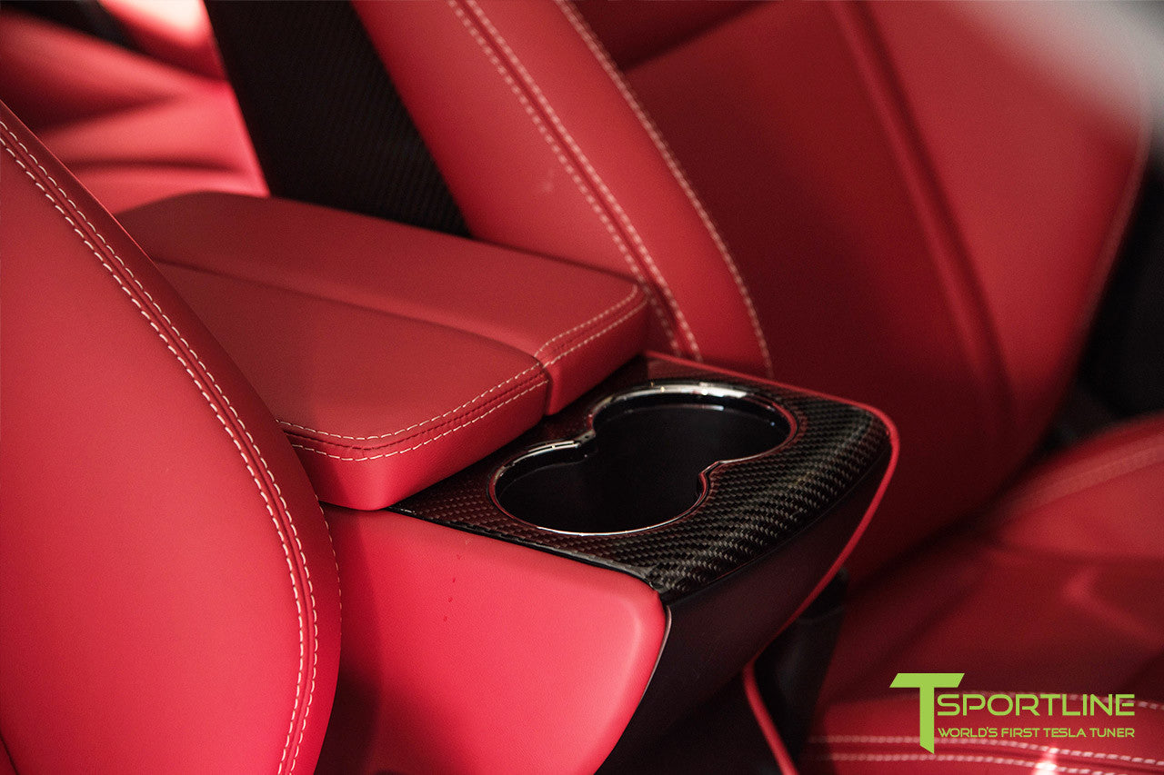 Project TS6 - Tesla Model S P90D - Custom Bentley Red - Carbon Fiber Dash Kit - Dashboard - Steering Wheel
