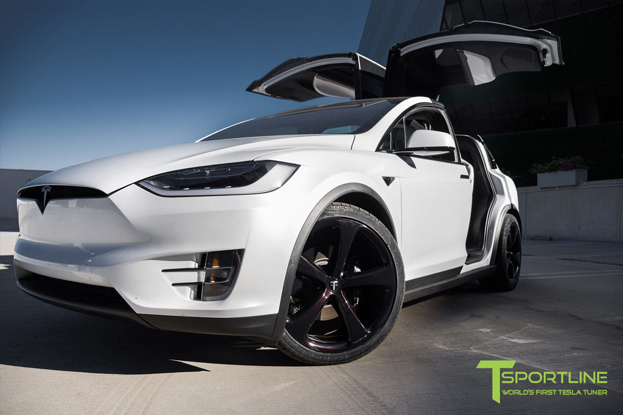 2016 Tesla Model X 90D Ludicrous - White Interior - 22 inch MX5 Forged Wheels Custom Midnight Purple