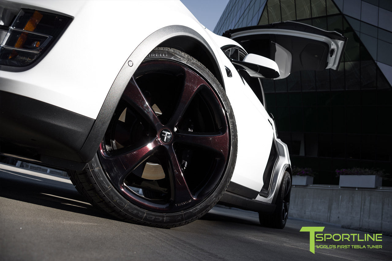 2016 Tesla Model X 90D Ludicrous - White Interior - 22 inch MX5 Forged Wheels Custom Midnight Purple