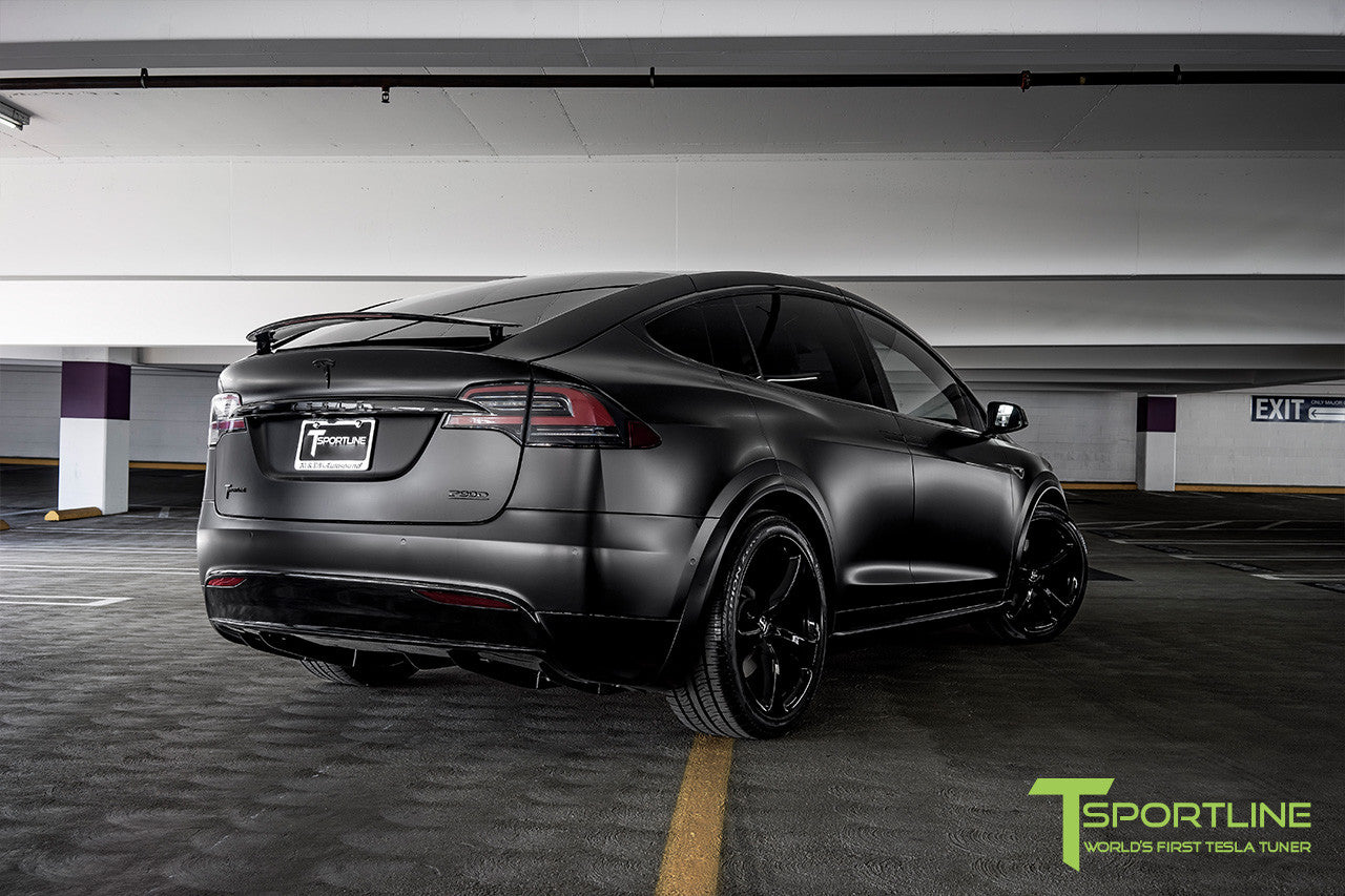 Satin Black Tesla Model X with Gloss Black 22 inch MX5 Forged Wheels