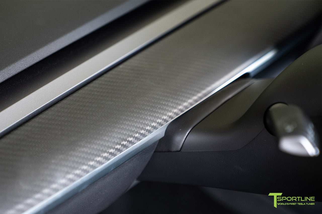 Tesla Model 3 Matte Carbon Fiber Dashboard Dash Panel by T Sportline
