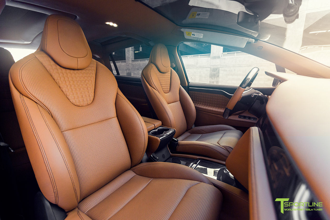 Tesla Model X Custom Leather Interior Reupholstery by T Sportline
