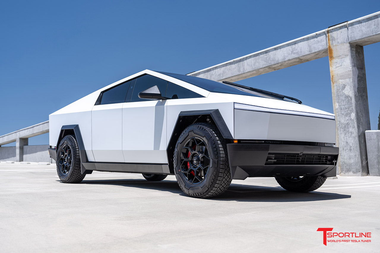 TMaxx Matte Frosted White Tesla Cybertruck with 20" CT7 Forged Wheels