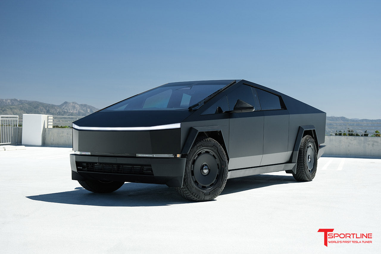 Tmaxx PPF Satin Black Tesla Cybertruck with Satin Black 20" CTM Forged Wheel