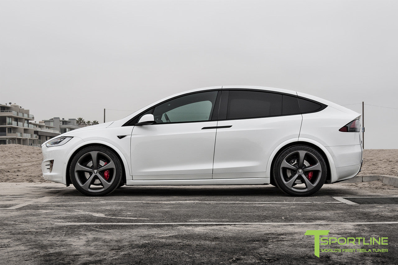 Pearl White Tesla Model X with Matte Grey 22 inch MX5 Forged Wheels