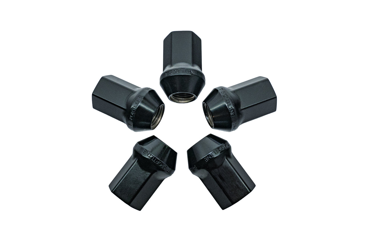 Tesla Enclosed End Forged Steel Black Wheel Lug Nut Set & Non-Marring Socket