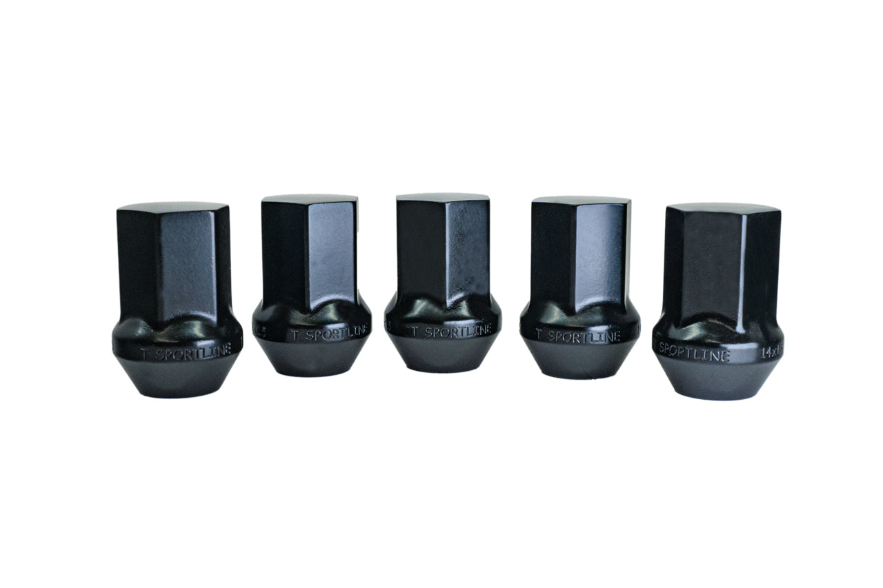 Tesla Enclosed End Forged Steel Black Wheel Lug Nut Set & Non-Marring Socket