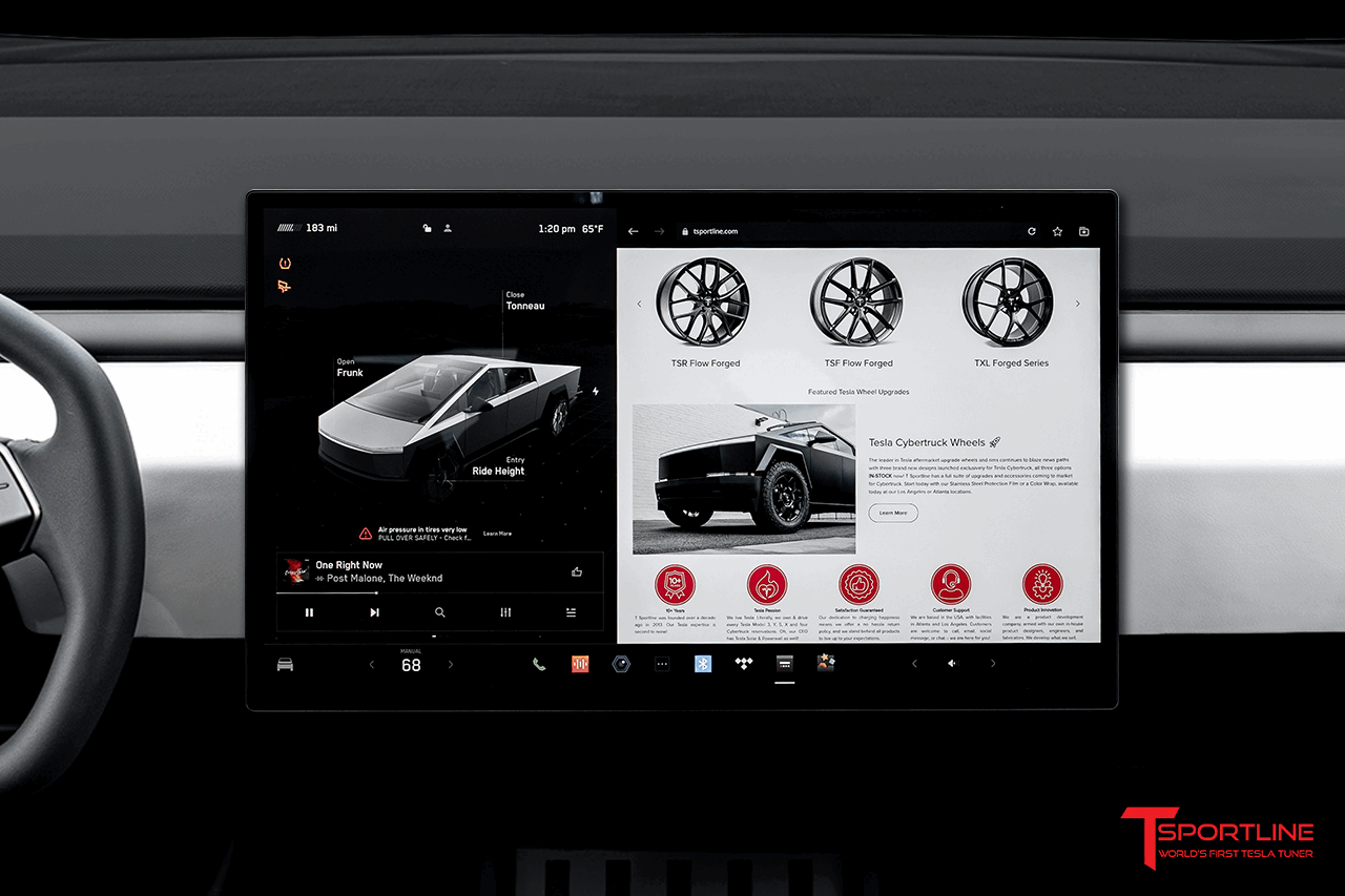 Tesla Cybertruck Center Screen 4-Way Rotating Swivel & Tilt Kit