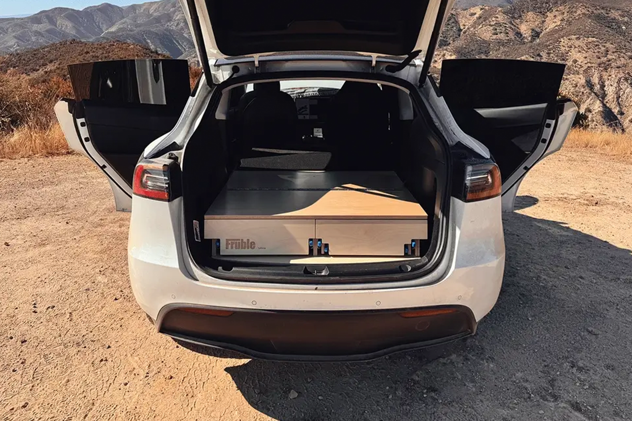 Modular Camp Kitchen, Sleep / Bedding Platform and Storage Drawer System for Tesla Model Y