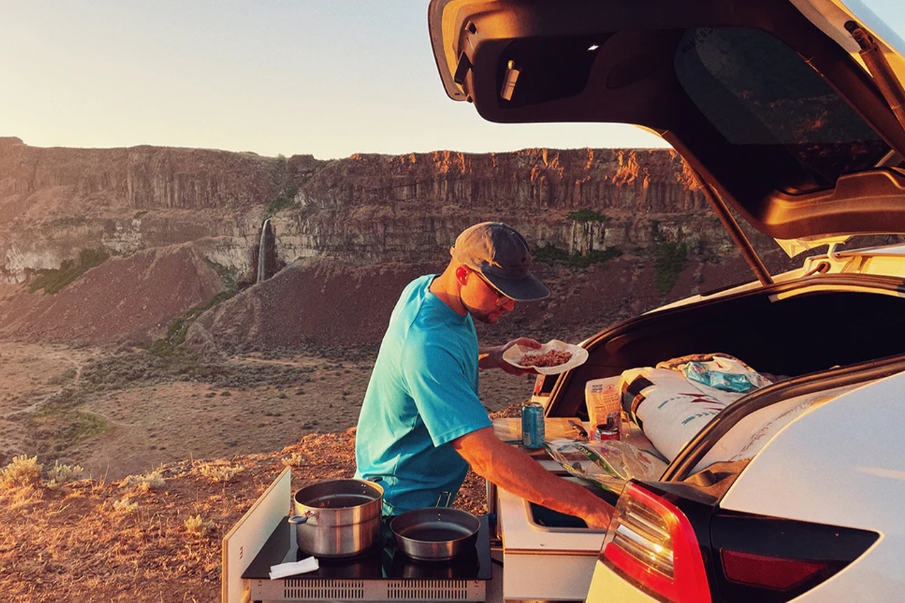 Modular Camp Kitchen, Sleep / Bedding Platform and Storage Drawer System for Tesla Model Y