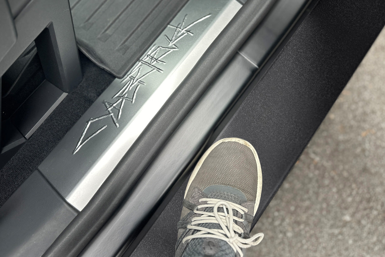 SPECIAL DEAL! Tesla Cybertruck Side Step and Lower Rocker Cladding Armor -  COSMETIC BLEM