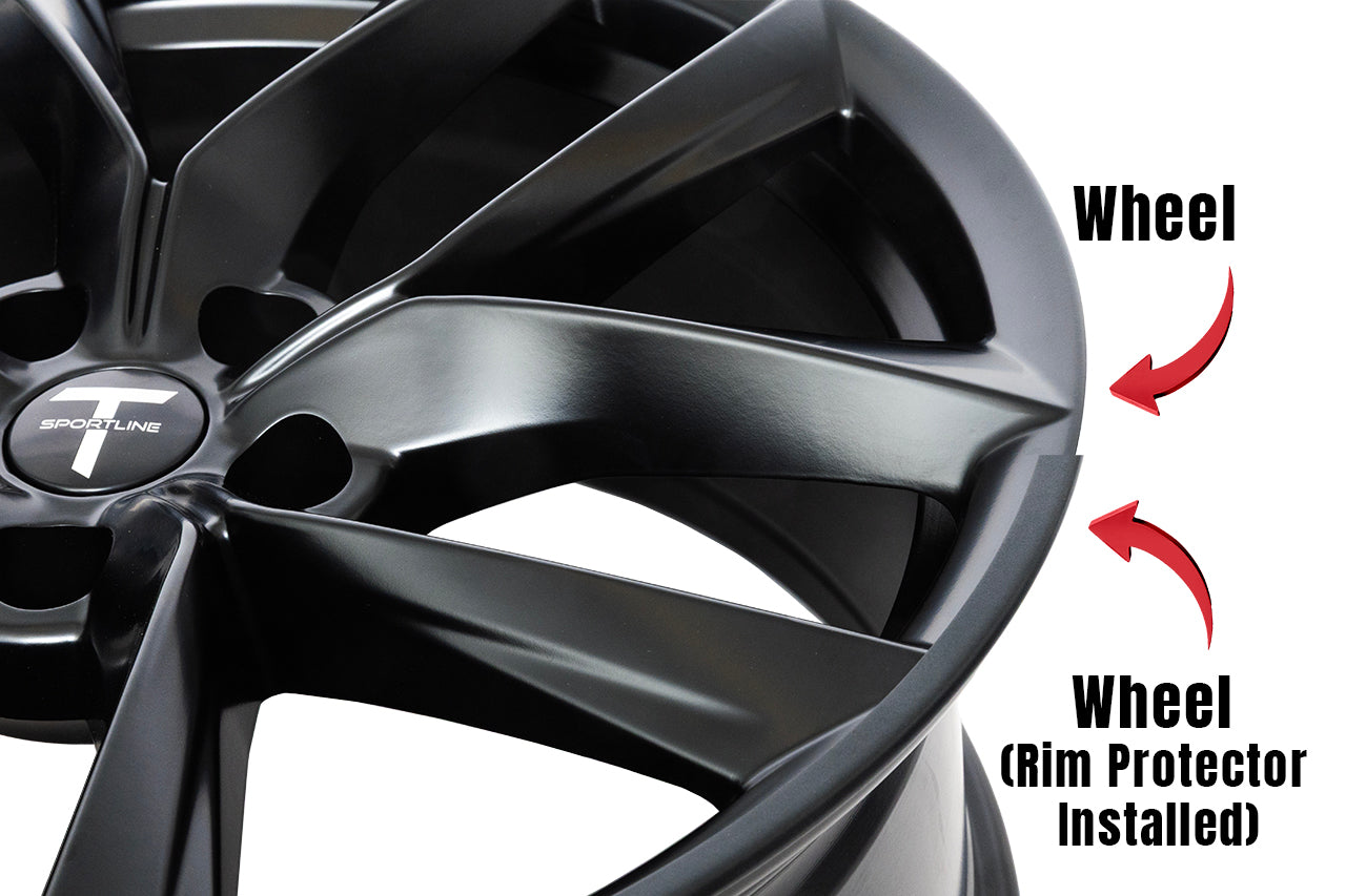 Tesla Wheel Rim Protection System - Aluminum Ring Curb Rash / Scratch Guards (Set of 4)