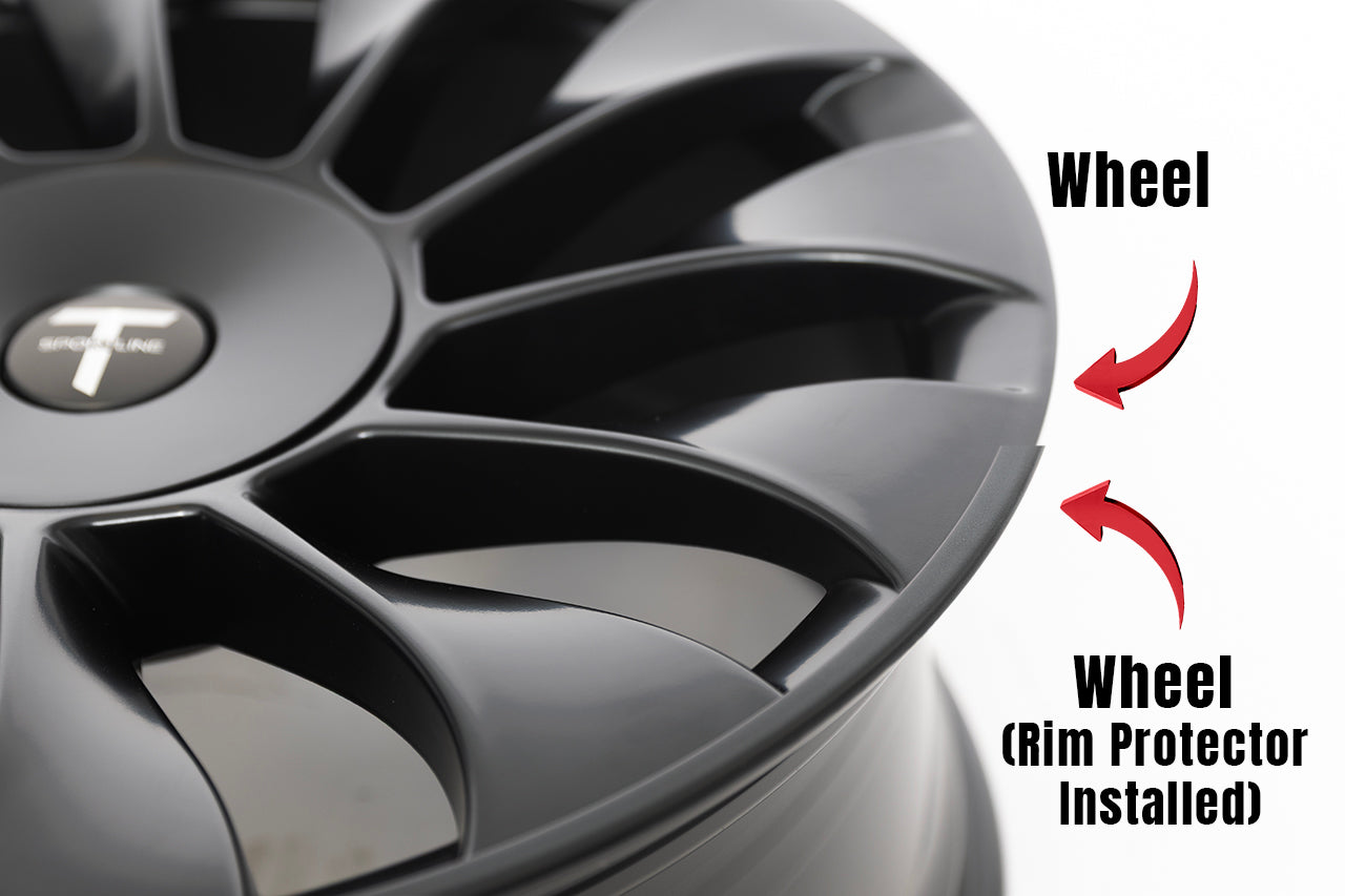 Tesla Wheel Rim Protection System - Aluminum Ring Curb Rash / Scratch Guards (Set of 4)