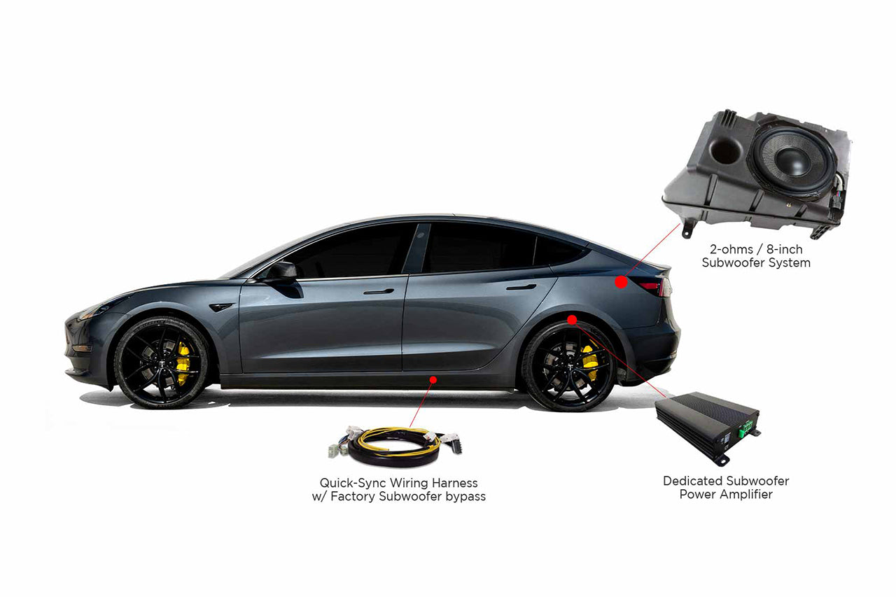 Tesla Model 3 / Y Audiophile Upgraded Sound System Speakers Subwoofer & Amplifier