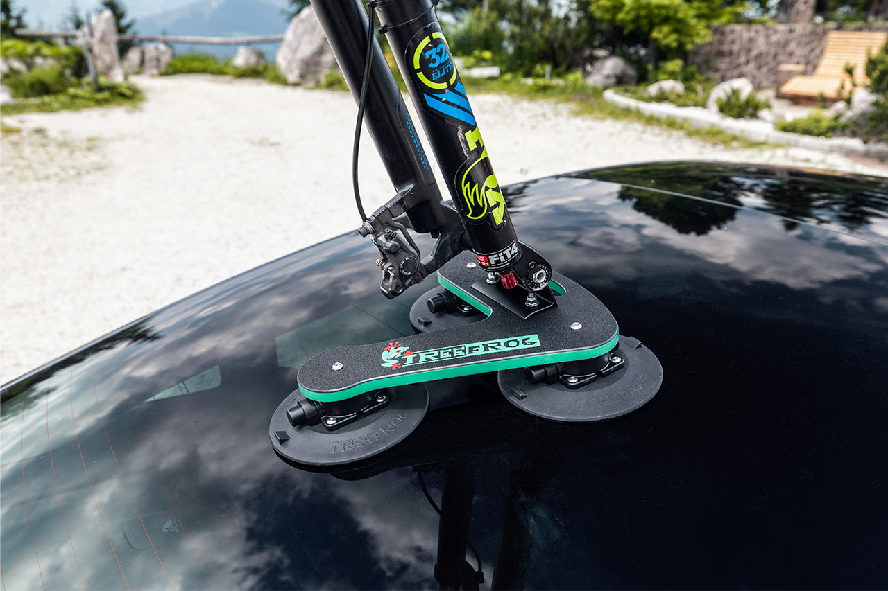 Tesla Vacuum Cup Quick Mount Roof Road & Mountain Bike TreeFrog Pro 1 Single Carrier Rack - One Bicycle