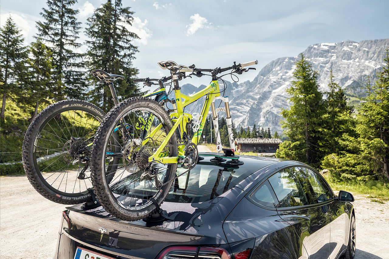 Tesla Vacuum Cup Quick Mount Roof Road & Mountain Bike TreeFrog Pro 2 Double Carrier Rack - Two Bicycles