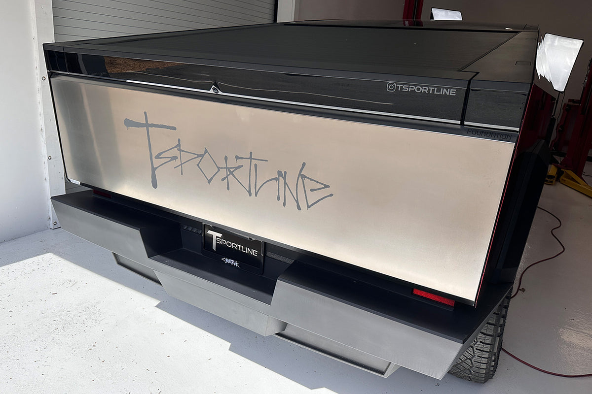 Custom Plotted Text in Tesla Cybertruck Graffiti Font - Vinyl Wrap Embossing or Overlay