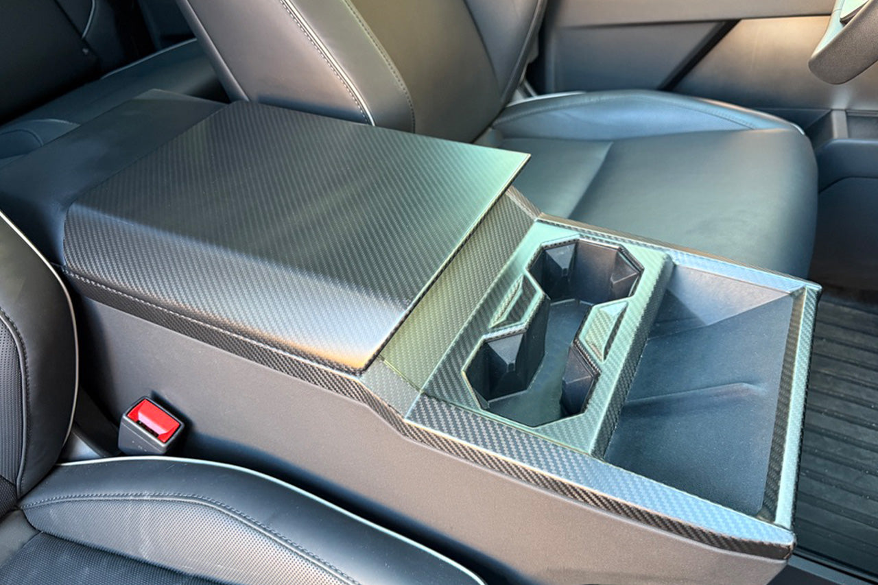 Tesla Cybertruck Precision Fit Carbon Fiber Center Console and Arm Rest Covers