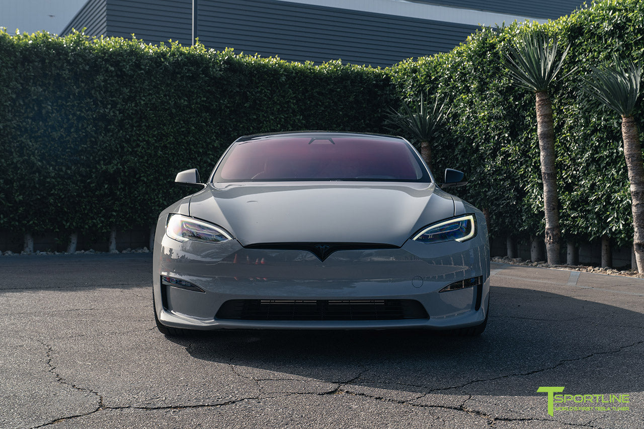 Custom Build - 2021 Tesla Model S Plaid with Bentley Saddle Interior & Inozetek Chalk Gray Color Wrap