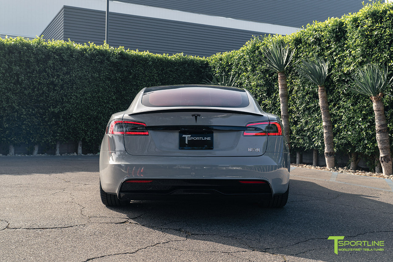 Custom Build - 2021 Tesla Model S Plaid with Bentley Saddle Interior & Inozetek Chalk Gray Color Wrap