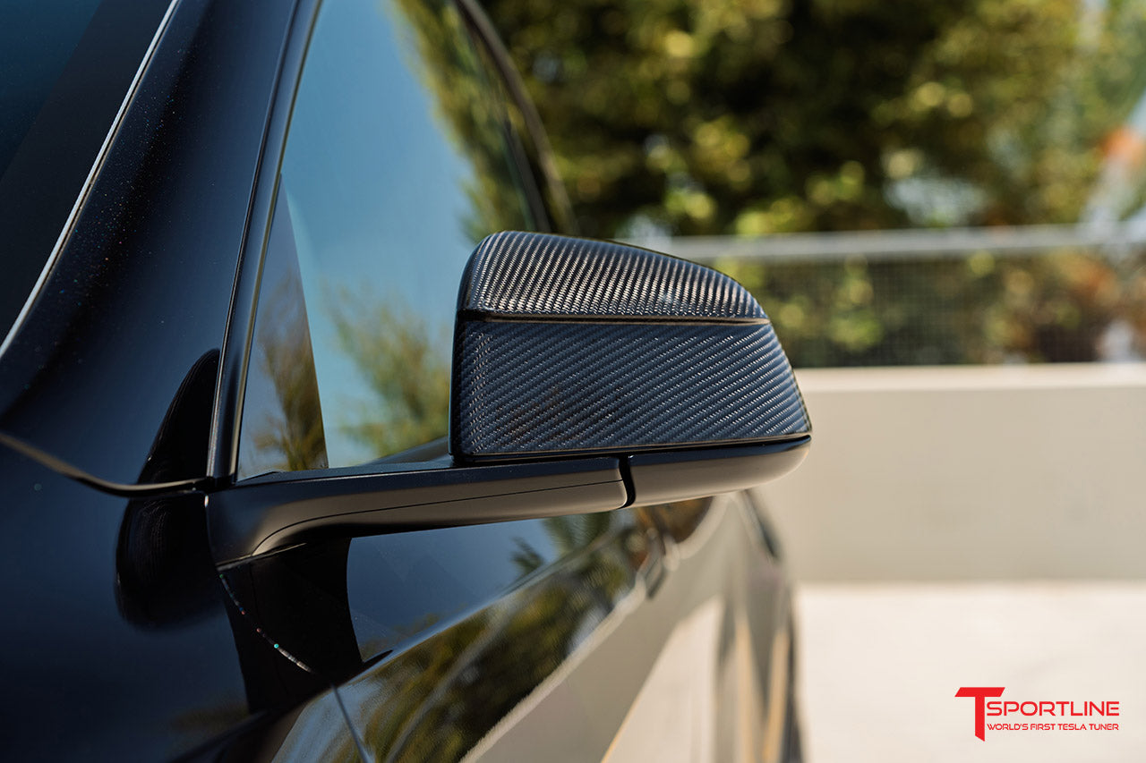 Tesla Model Y Juniper Precision Carbon Fiber Side Mirror Caps (Set of 2 Covers)