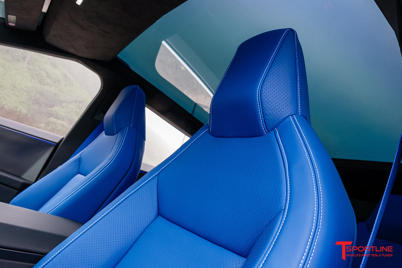 Custom Build - 2024 Tesla Cybertruck with Rolls Royce Blue Custom Leather Interior