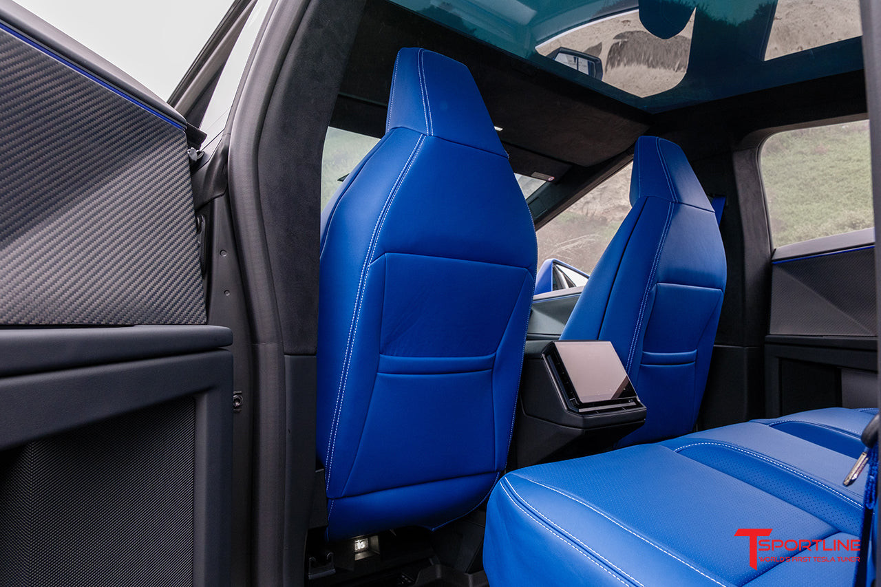 Custom Build - 2024 Tesla Cybertruck with Rolls Royce Blue Custom Leather Interior