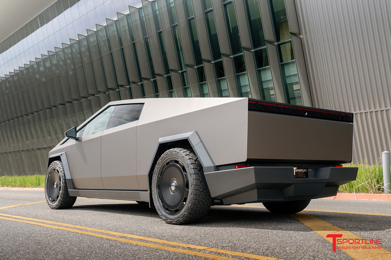 TCM 24" Tesla Cybertruck Flow Forged Monoblock Tesla Wheel and Tire Package (Set of 4)