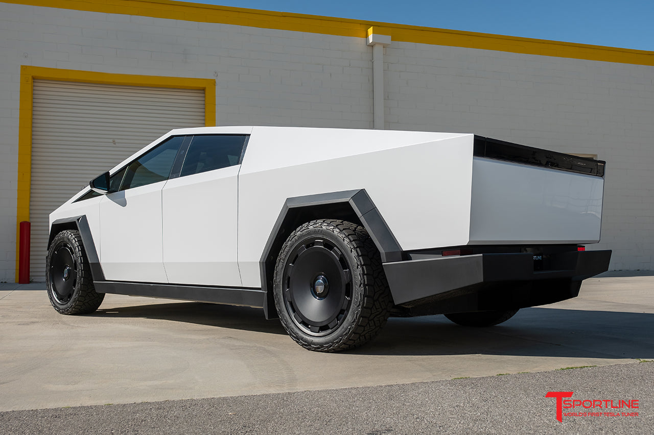Super Saver! Tesla Cybertruck CTM 24" Fully Forged Monoblock Tesla Wheel and Tire Package (Set of 4)
